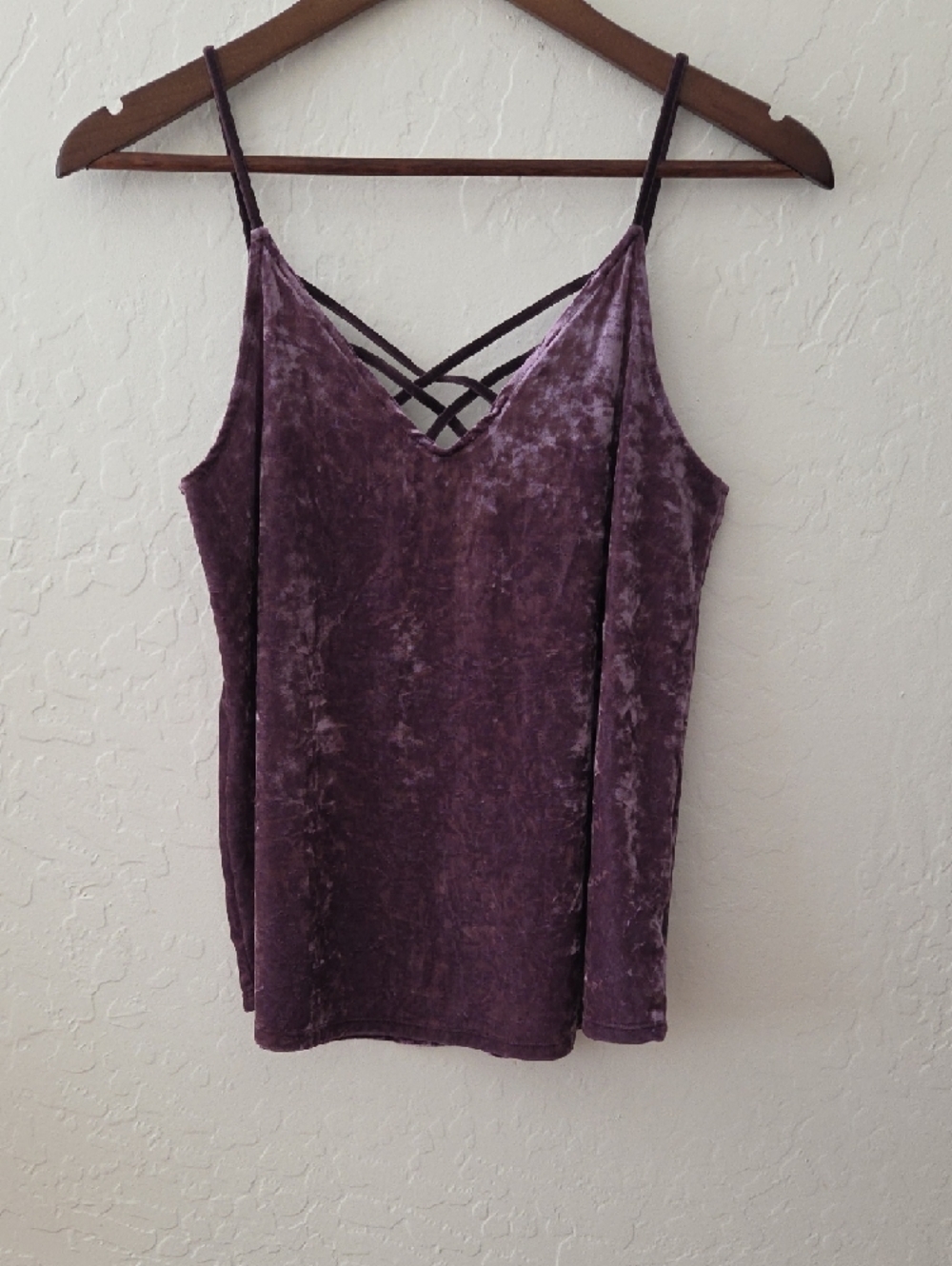American Eagle Velvet Crisscross Tank - Purple